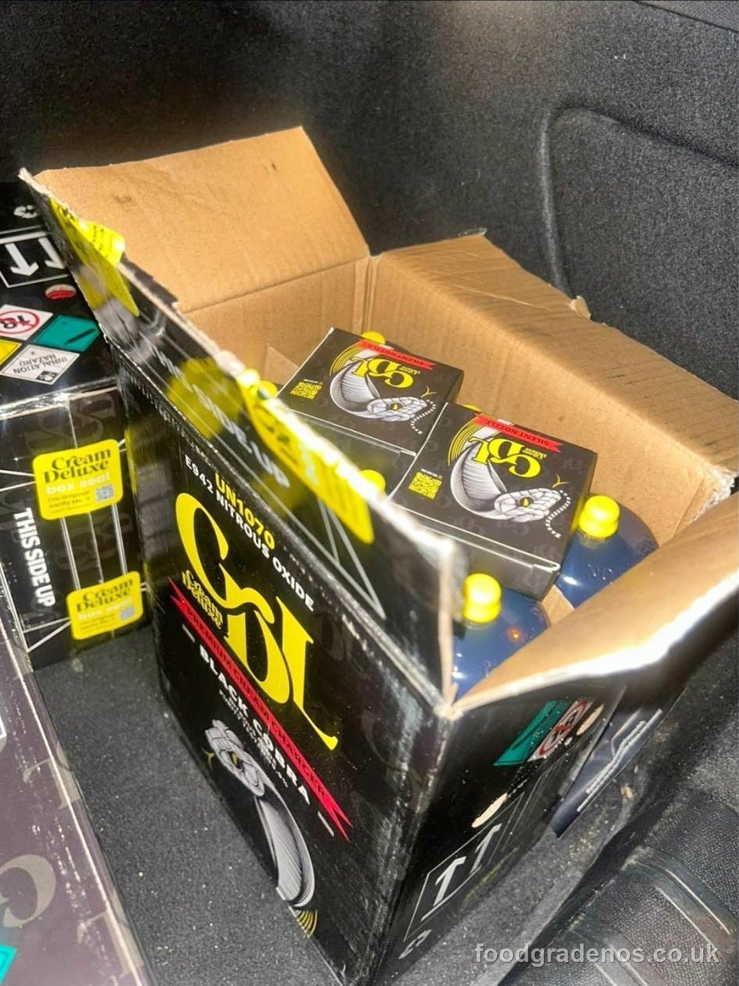 An order of food-grade nitrous cream chargers checked and loaded for dispatch