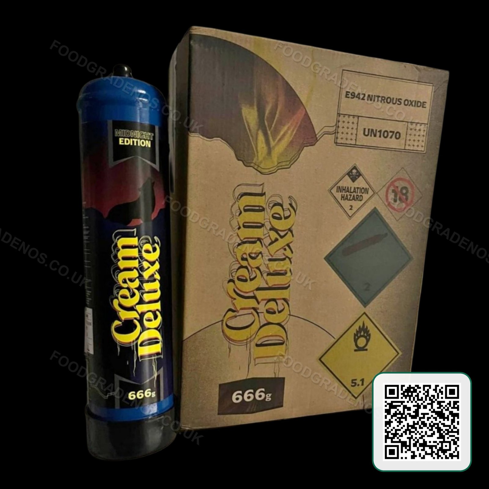 Cream Deluxe Midnight Edition 666g Food-Grade Cylinder